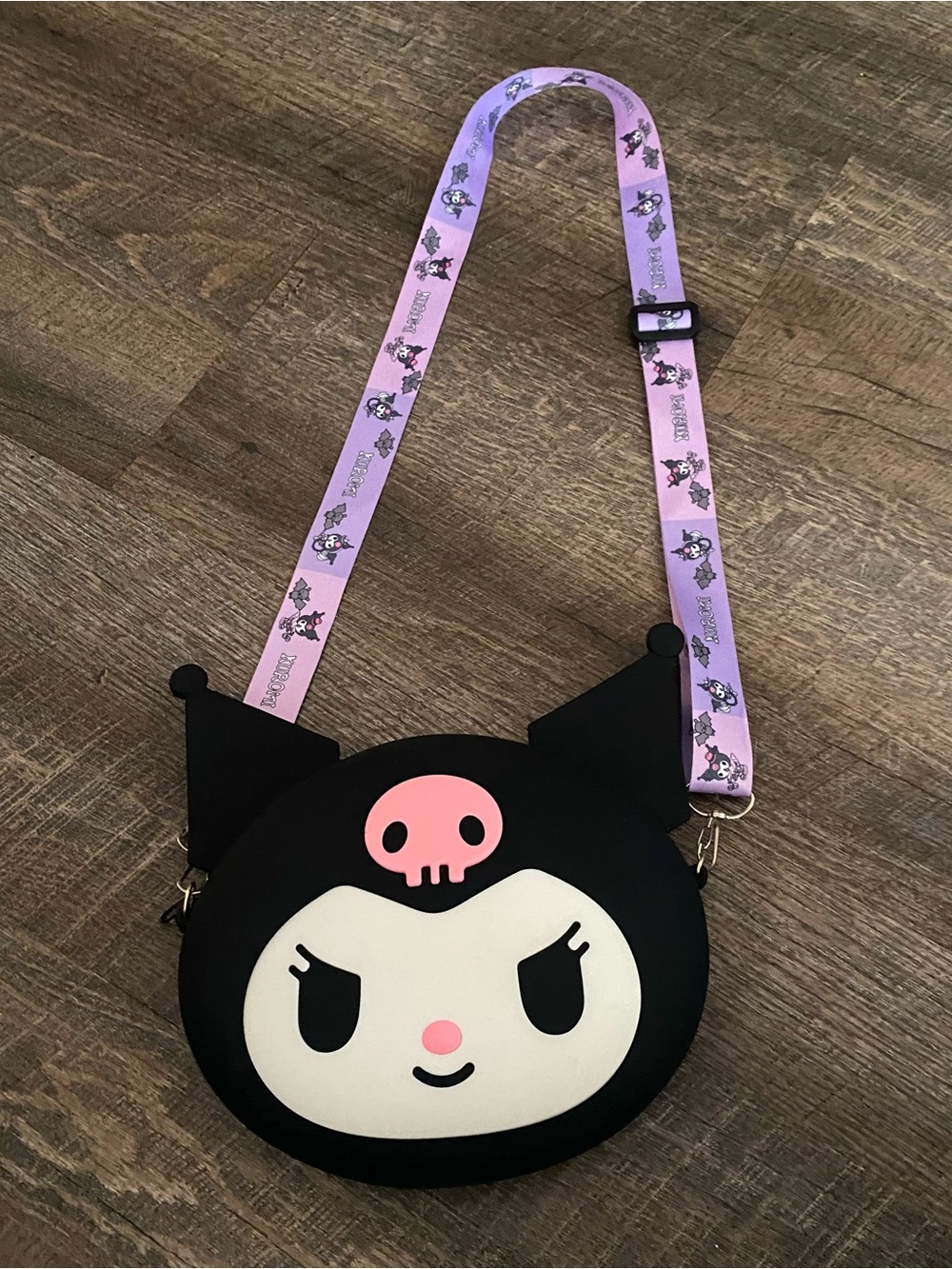 Kuromi Crossbody Bag - Black & Pink Character Purse